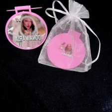 Mini light weight pink plastic safe mirror by Dona Maria